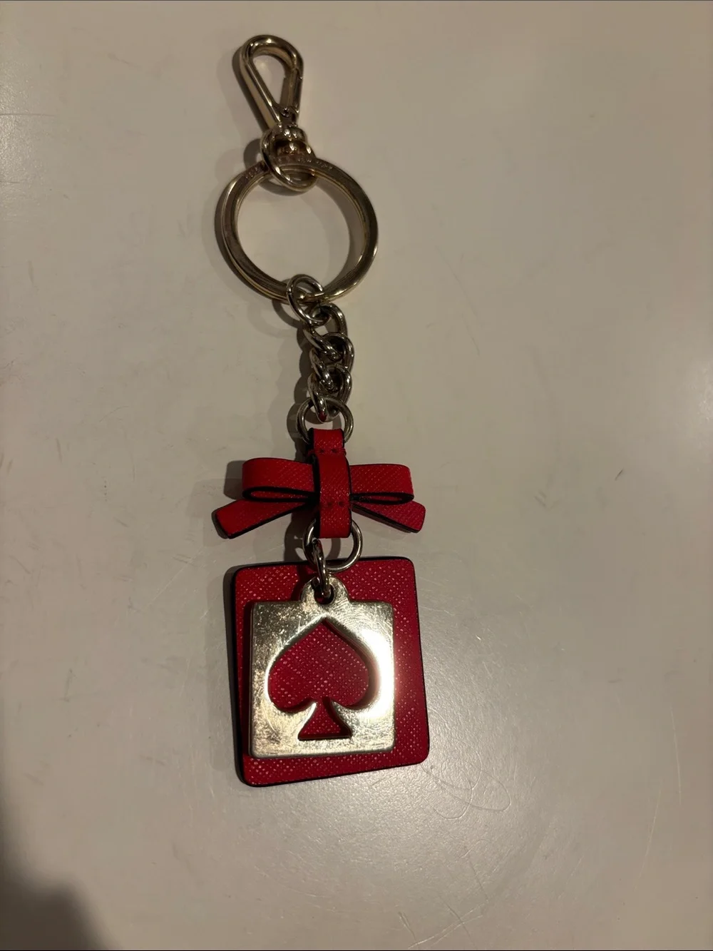 kate spade Red Spade Bow Keychain Charm